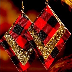 Buffalo Plaid Sequins Earrings
